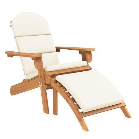 vidaXL Chaise de jardin Adirondack et repose-pieds bois massif acacia