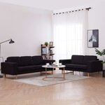 vidaXL Ensemble de canapé 2 Pièces tissu noir