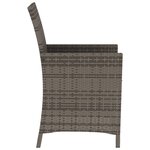 vidaXL Ensemble de bistro 3 Pièces avec coussins gris résine tressée