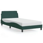 vidaXL Cadre de lit avec tête de lit Vert foncé 100x200 cm Velours
