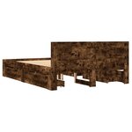 vidaXL Cadre de lit avec tête de lit chêne fumé 140x190 cm
