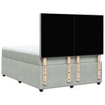 vidaXL Sommier à lattes de lit et matelas Gris clair 160x200cm Velours