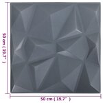 vidaXL Panneaux muraux 3D 24 Pièces 50x50 cm gris diamant 6 m²