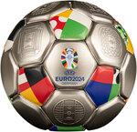 Pièce de monnaie en Argent 10 Dollars g 93.3 (3 oz) Millésime 2024 FOOTBALL UEFA EURO