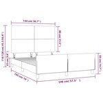 vidaXL Cadre de lit avec tête de lit Rose 140x190 cm Velours
