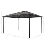 vidaXL Tonnelle avec toit Aluminium 4x3x2 6 m Noir