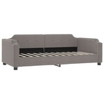 vidaXL Lit de jour avec gigogne et matelas taupe 90x200 cm tissu