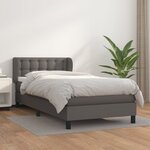 vidaXL Sommier à lattes de lit avec matelas Gris 100x200 cm Similicuir