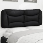 vidaXL Coussin de tête de lit noir 140 cm similicuir