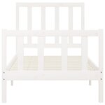 vidaXL Cadre de lit Blanc Bois massif 100x200 cm