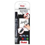 Marqueur pour tableau blanc maxiflo flex-feel  kit de 4 pentel