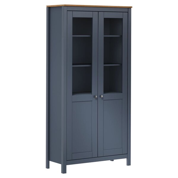 vidaXL Buffet Hill Gris 85x37x170 5 cm Bois de pin solide
