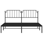 vidaXL Cadre de lit métal avec tête de lit noir 183x213 cm