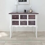 vidaXL Armoire de console 6 tiroirs Marron et blanc Bois
