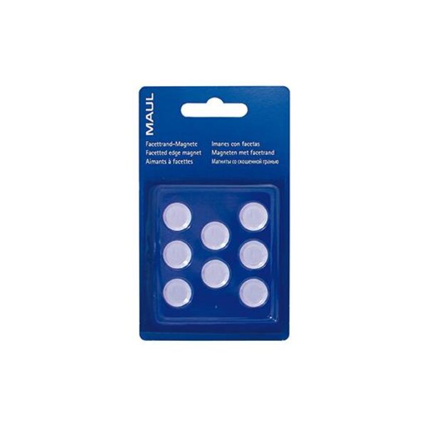 Blister de 8 Aimants ronds MAULpro 15 mm Puiss. 0,17 kg Blanc MAUL