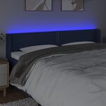 vidaXL Tête de lit à LED Bleu 163x16x78/88 cm Tissu