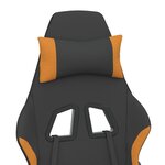 vidaXL Chaise de jeu avec repose-pied Noir et orange Tissu
