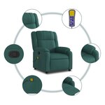 vidaXL Fauteuil de massage inclinable Vert foncé Tissu