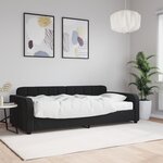 vidaXL Lit de jour avec matelas noir 90x190 cm velours