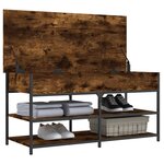 vidaXL Banc à chaussures chêne fumé 100x42 5x50 cm bois d'ingénierie