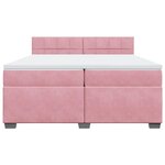 vidaXL Sommier à lattes de lit avec matelas Rose 200x200 cm Velours