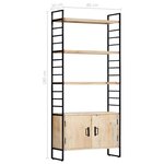 vidaXL Bibliothèque à 4 niveaux 80x30x180 cm Bois de manguier massif