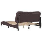 vidaXL Cadre de lit avec lumières LED marron foncé 140x200 cm tissu