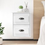 vidaXL Table de chevet murale blanc brillant 41 5x36x53 cm
