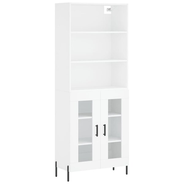 vidaXL Buffet haut Blanc 69 5x34x180 cm Bois d'ingénierie