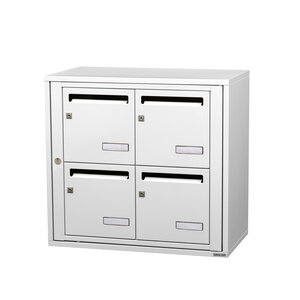 Bloc collectif Leabox 2x2 grade 3 simple face intérieur fixation murale blanc neige ral 9016 finition brillante