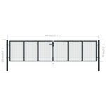 vidaXL Portail en maille de jardin Acier galvanisé 400 x 125 cm Gris