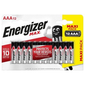 Piles Alcalines Energizer Max AAA/LR3, pack de 12