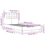 vidaXL Cadre de lit tête de lit et lumières LED chêne marron 90x190 cm