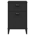 vidaXL Table de chevet VIKEN noir bois d'ingénierie