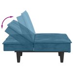 vidaXL Canapé-lit avec porte-gobelets bleu velours