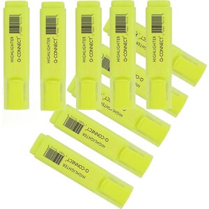Surligneur tracé 2/5 mm pointe biseautée couleurs éclatantes jaune x 10 Q-CONNECT