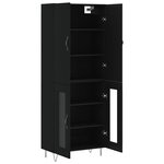 vidaXL Buffet haut Noir 69 5x34x180 cm Bois d'ingénierie