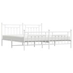 vidaXL Cadre de lit métal avec tête de lit/pied de lit blanc 200x200cm