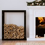 vidaXL Support pour bois de chauffage Noir 80x25x100 cm Bois de pin