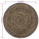 vidaXL Tapis fait à la main Jute Noir et naturel 90 cm
