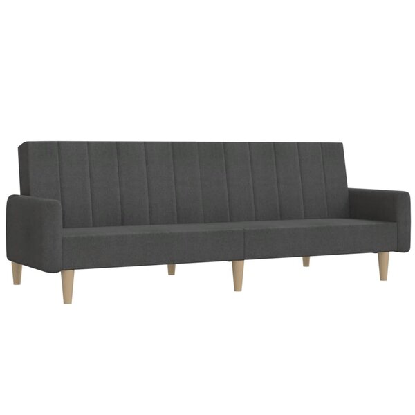 vidaXL Canapé-lit à 2 places gris foncé tissu