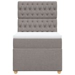 vidaXL Sommier à lattes de lit avec matelas Taupe 90x200 cm Tissu