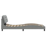 vidaXL Cadre de lit avec tête de lit Gris clair 90x200 cm Tissu