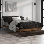 vidaXL Cadre de lit chêne marron 120x190 cm bois d'ingénierie