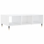vidaXL Table basse blanc brillant 104x60x35 cm bois d'ingénierie