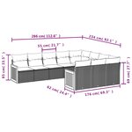 vidaXL Salon de jardin avec coussins 10 Pièces beige résine tressée