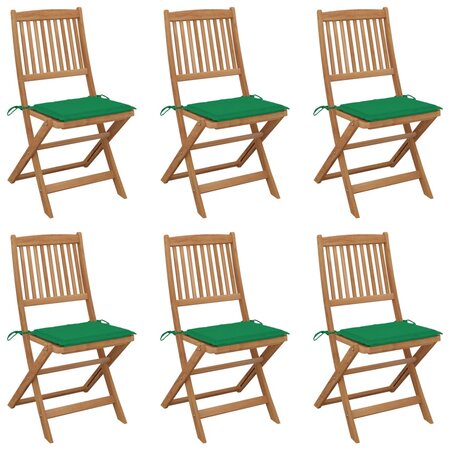 vidaXL Chaises pliables de jardin 6 Pièces avec coussins Bois d'acacia