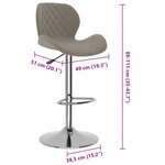 vidaXL Tabourets de bar lot de 2 gris clair velours