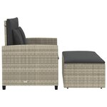 vidaXL Canapé de jardin 2 places et coussins gris clair résine tressée