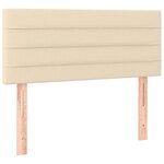 vidaXL Sommier à lattes de lit et matelas Crème 90x190 cm Tissu